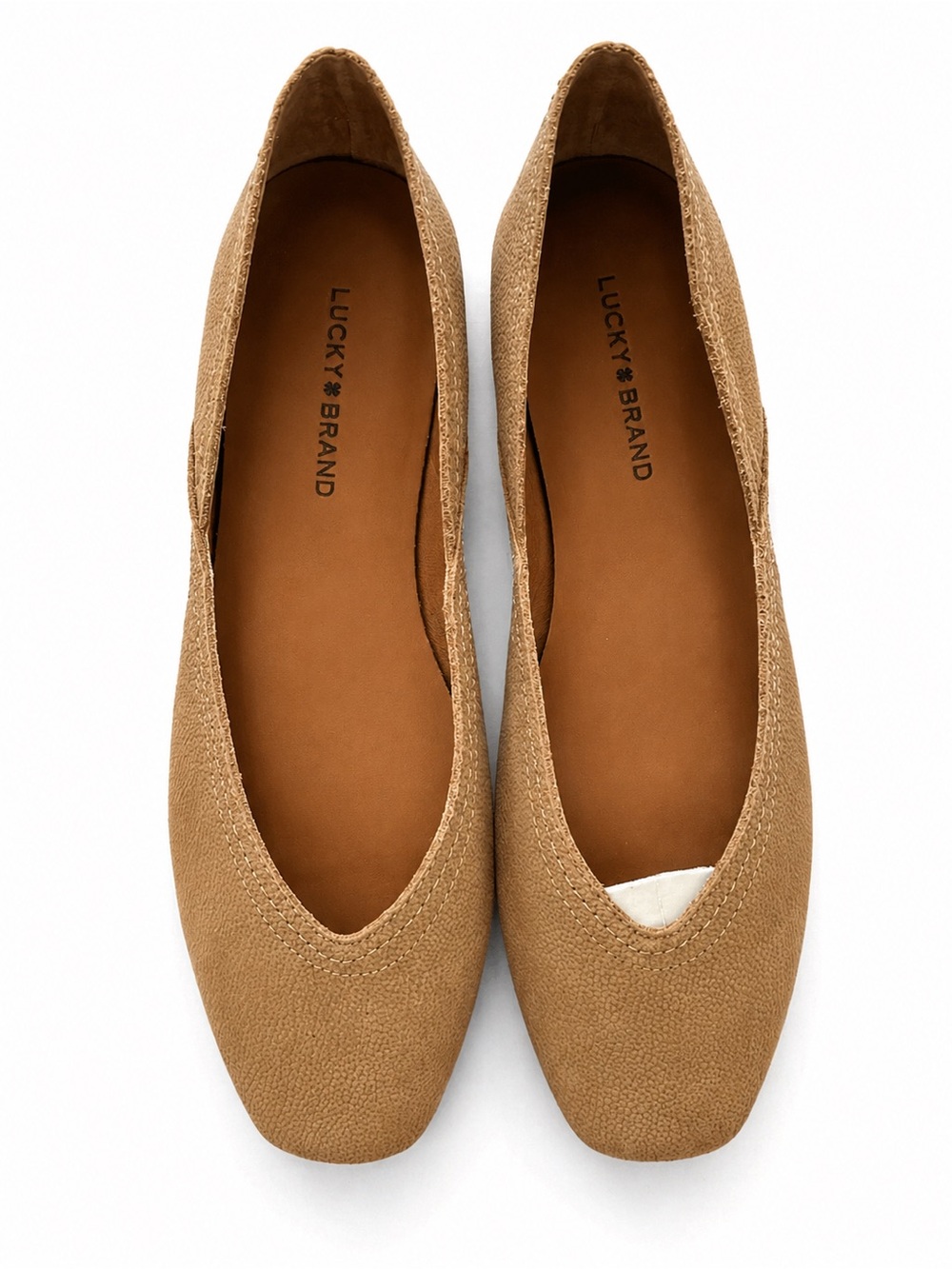 Lucky Brand Alba Tan Leather Ballet Flats Slip On Shoes Women’s Sz 7.5 NWOT